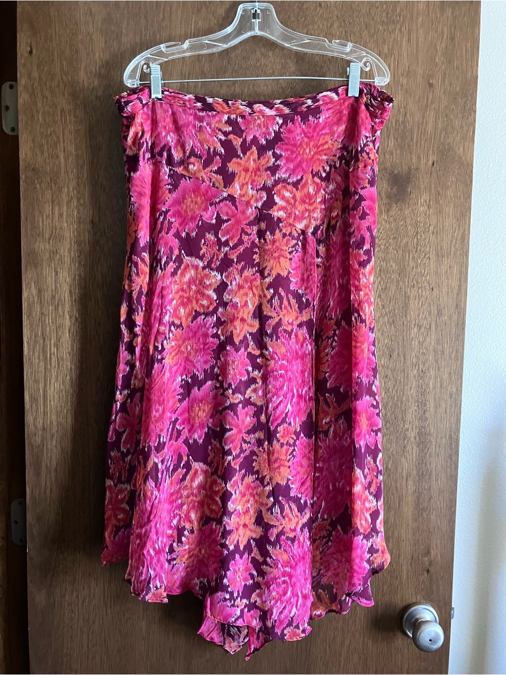Coldwater Creek Floral Skirt, Size L, Two Layers with Front Split, Orig Owner